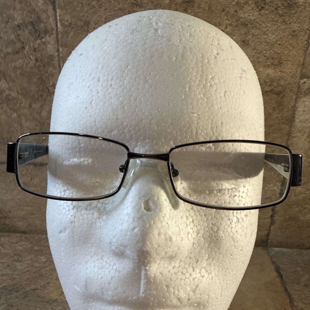 Gunmetal Metal Eyeglasses Frames 53-19-140-29 Rectangle Flex Hinge Italy Design